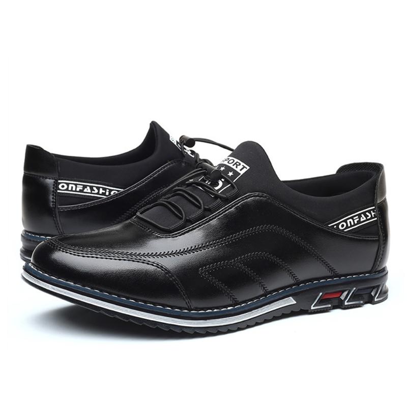 

Мужские туфли на каблуках с резным узором Falt Casual Shoes Man Leather Soft Bottom Boots Men Borgue Shoes Non-Slip Outdoor Light Chaussure Homme 38 чёрный