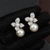 ZAKOL Elegant Micro Paved Zirconia Imitation Zircon Dangle Earrings for Women Sliver Gold Color Bride Wedding Accessories