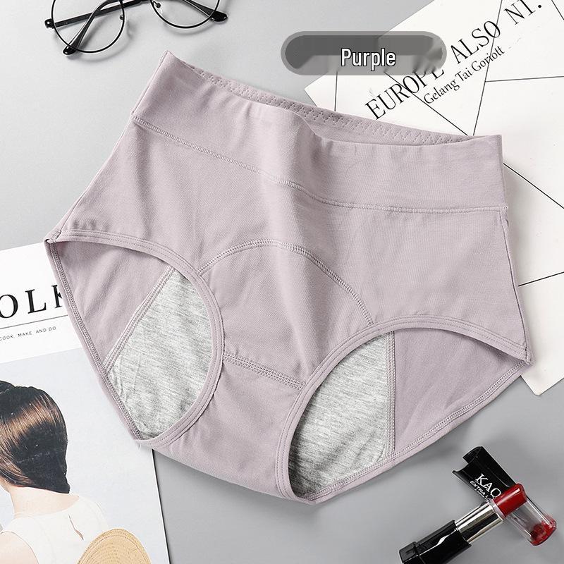 Bannore Women's Plus Size High-Waisted Leak-Proof Menstrual Cotton Briefs