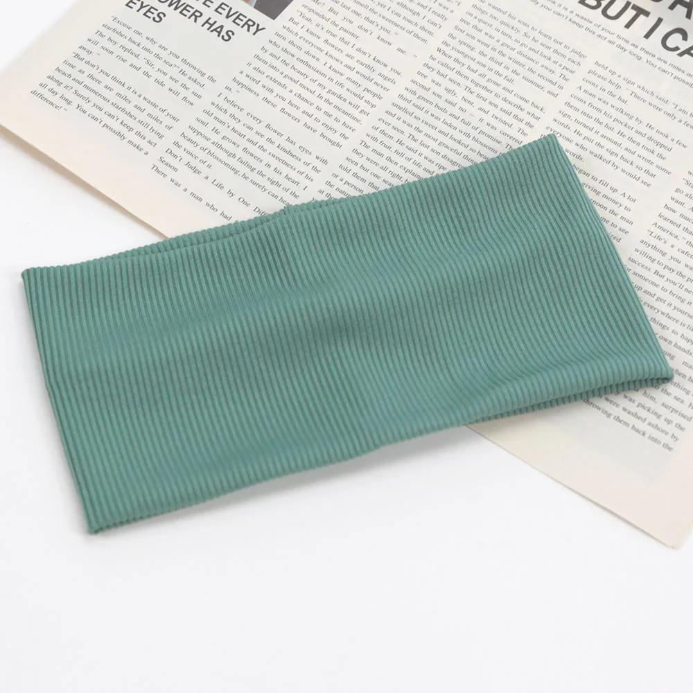 Women Solid Color Headband Yoga Knitting Elastic Hair Bands Turban Makeup Hair Hoop Vintage Fashion Hair Band Accessories