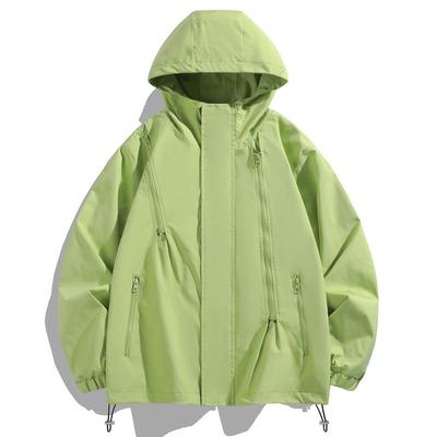 Giacca con Cappuccio Casual da Esterno Semplice e alla Moda per Coppia, Tre-proof, Multi-zip