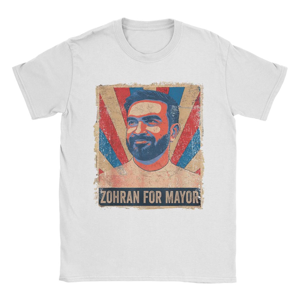 Men's T-Shirt Zohra Mamdani For Mayor Zohran Mamdani T Shirts Harajuku  Summer Tee Shirt Y2K Fun Cotton Clothing Plus Size