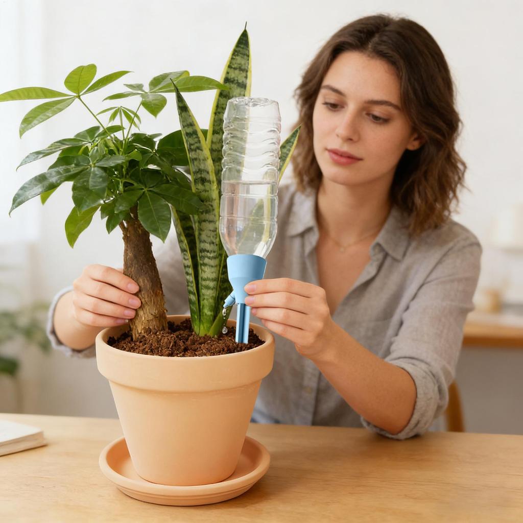 Plant Watering Stakes 3 Pieces Automatic Irrigation Dripper Automatic Plant Waterers With Control Valve For Indoor Outdoor Home