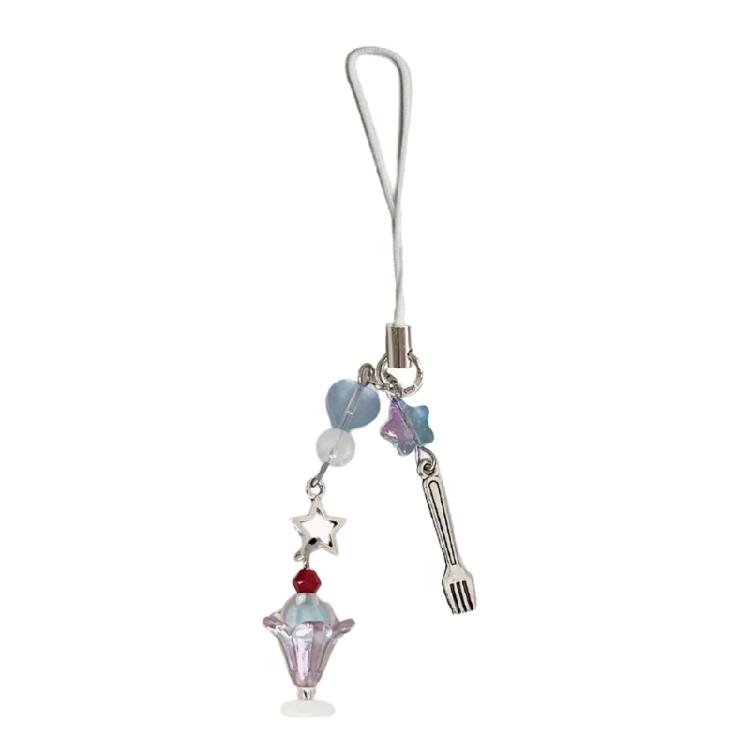

Delightful Ice Cream Keyring Charm Bead Pendant for Keychain or Bag Decorations