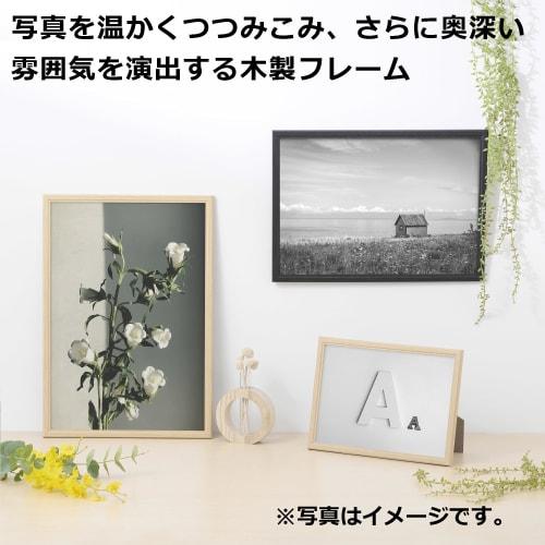 Hakuba [.co.jp Exclusive] HAKUBA Pixria Wooden Picture Frame, A3 Size, Black, Poster/Photo Frame, PET Front Panel with Hanging Cord (FWPX-BKA3)