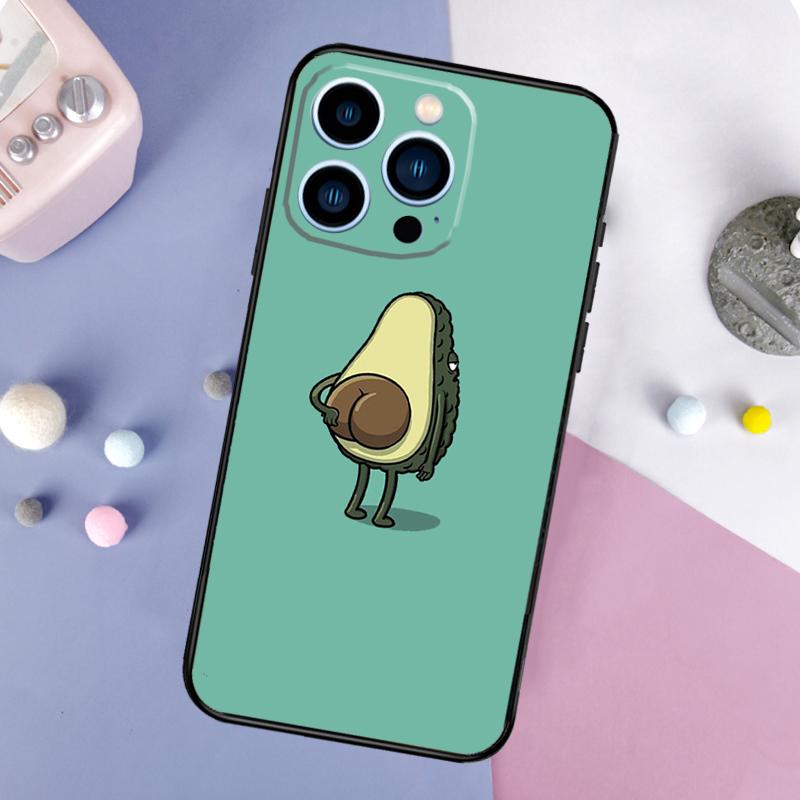 Cute Avocado Phone Case For iPhone 17 Pro Max 15 13 12 11 14 16 Pro Max Plus Mini 16e 17 Air Back Cover