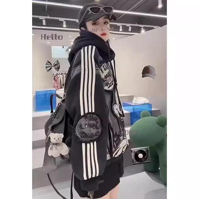 Φούτερ με Κουκούλα και Φλις Επένδυση με Απλικέ Μίκυ για Γυναίκες Μεγάλα Μεγέθη (Βαρέως Τύπου, Τρεις Ρίγες)