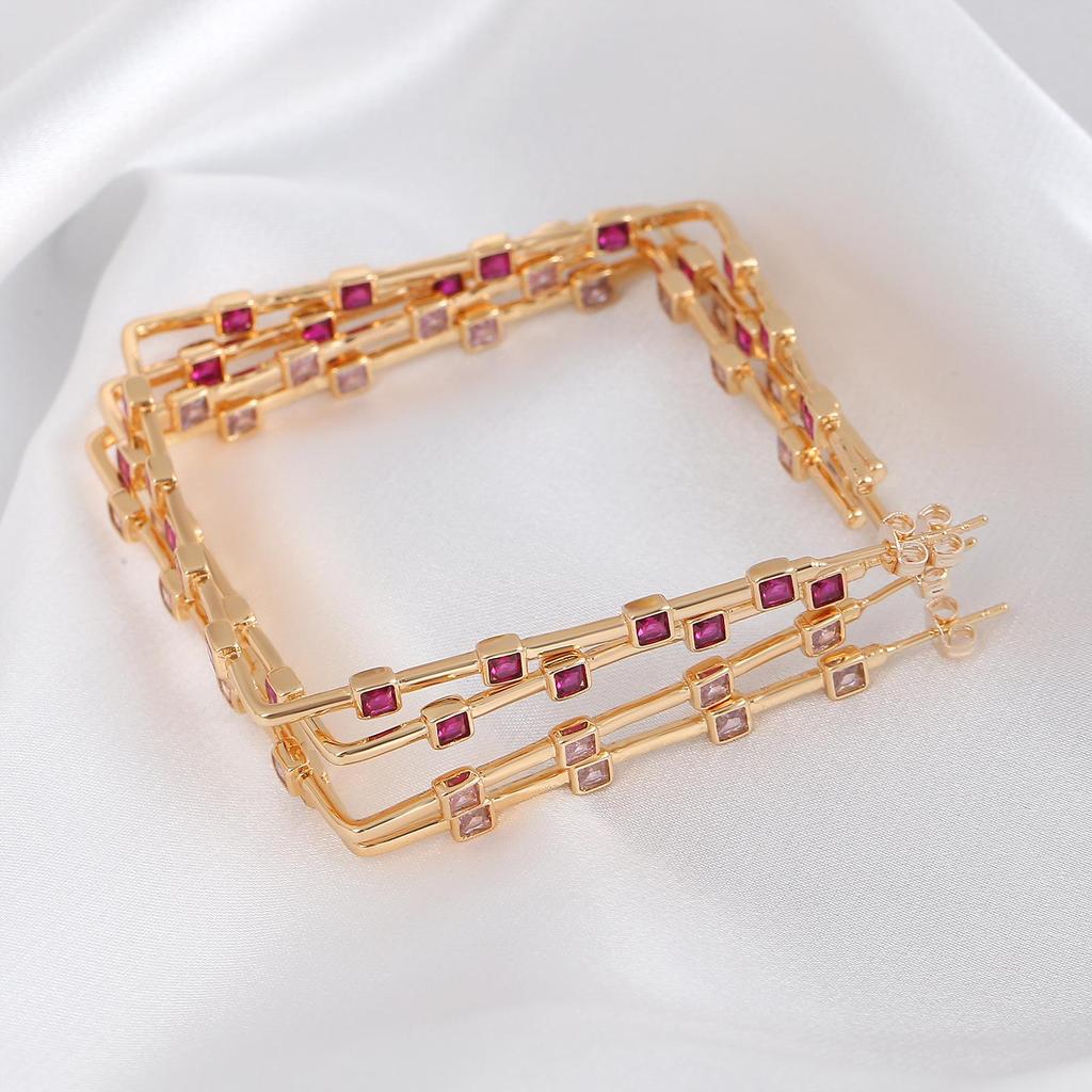 European & American 6CM Large Square Hoop Earrings - Bold Geometric Design, Statement Stud Earrings for a Unique, Chic Look