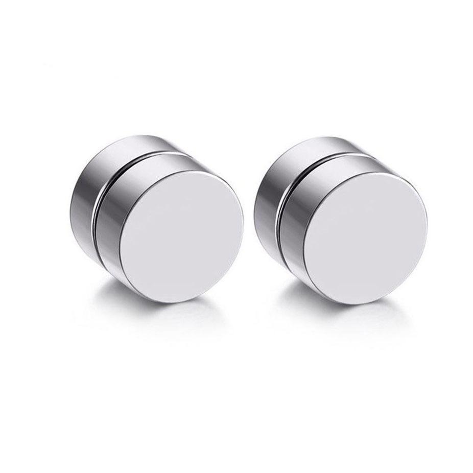 Zirconia Magnetic Ear Clips | No Piercing Faux Stud Earrings for Couples In Stainless Steel