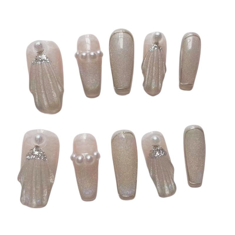 100% HANDMADE Rainbow Cat Eye Manicure Wearing Armor Removable False Nail Wholesale Finished Phototherapy Nail