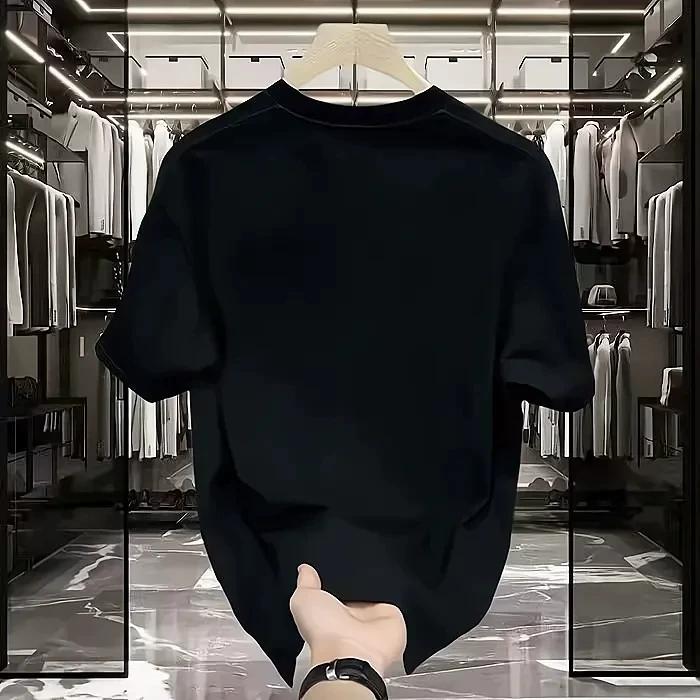Men Cotton T Shirt Short Sleeve Crew Neck Casual Solid Color Basic Tee Top Summer Breathable Comfortable Clothing for Daily Wear
