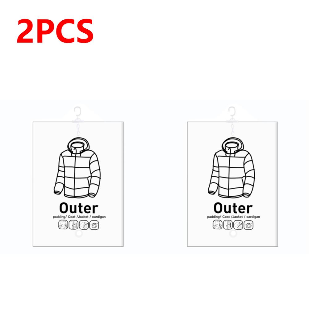 1-5pcs Hanging Vacuum Bags Space Saving Clothes Hang Transparent Vacuum Bag Storage For Clothes Down Jacket Overcoat Compression