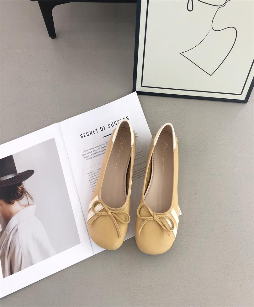 Flat-bottomed French Evening Breeze Bow Mary Jane Single Shoes Women's 2025 New Soft-soled Beanie Shoes