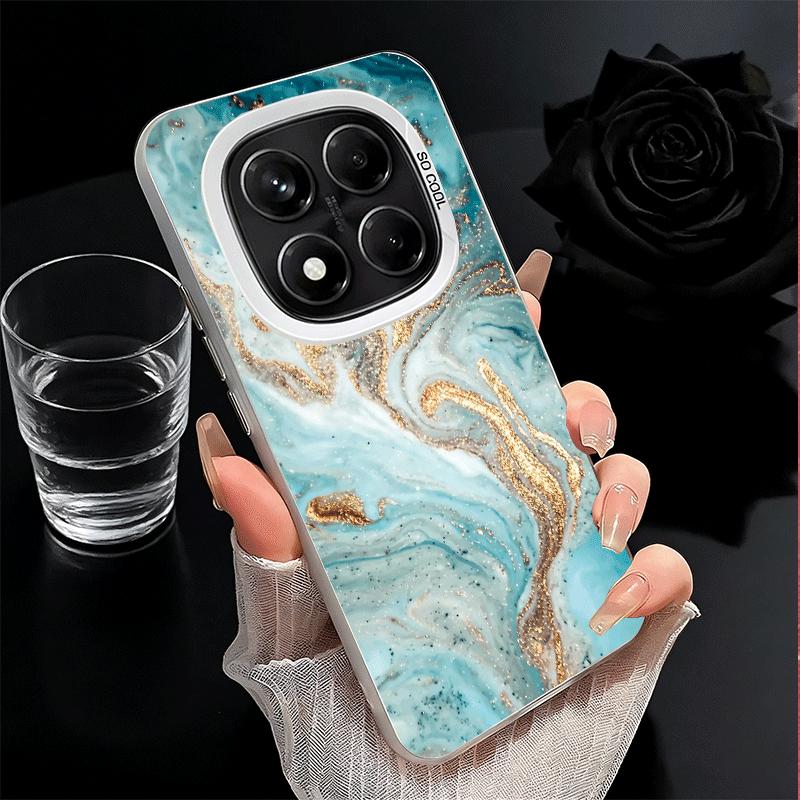 Gold Granite Marble Pattern Soft Phone Case for Xiaomi Redmi Note 13 14 15 Pro Plus 12S 12 11S 11 11T 10S 10 Shockproof Cover Ba