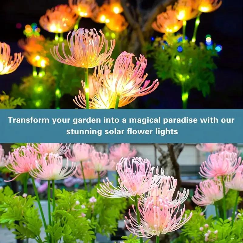 LED Outdoor Solar Lamp Simulated Eternal Flower Snow Lotus Lawn Lamp Garden Summer Camping Party Landscape  Lighting Decoration