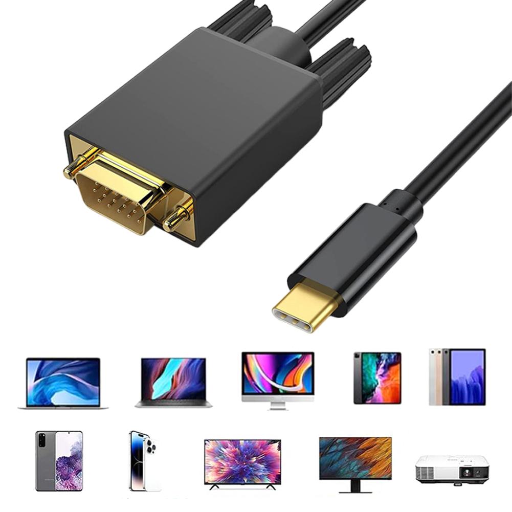 

DE 1.8M/6FT 10Gbps USB3.1 Type-C To VGA адаптер кабель для монитора настольного Proje