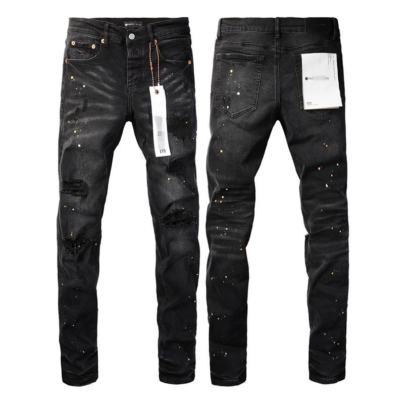 Mens Straight Fit Distressed Patchwork Denim Jeans Vintage Streetwear Style High Waist Ripped Cotton