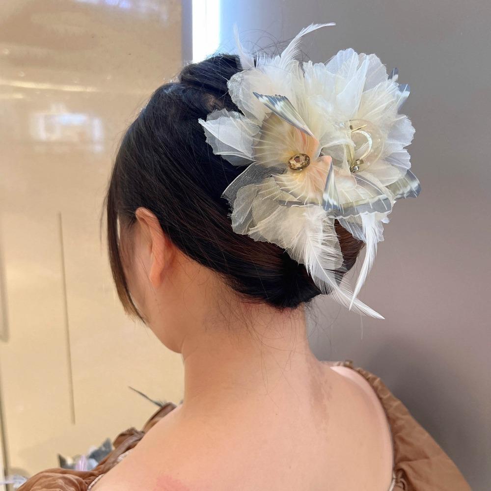 Tassel Grasping Clip Flower Shark Clip Elegant Hair Claw  Girl