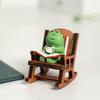 2PCs/set Cute Reading Frog Miniatures Mini Small Chair Ornaments  Photo Props