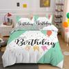 Happy Birthday Duvet Cover King Queen Size 2 3PCS Polyester Bedding Set For Kids Boys Girls Cartoon Party Gift
