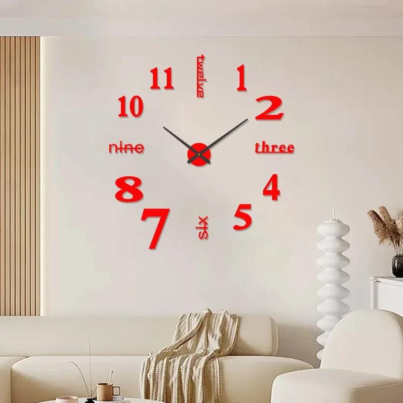 Kreative rahmenlose DIY Wanduhr Wandtattoo Home Stille Uhr Wohnzimmer Büro Wanddekoration