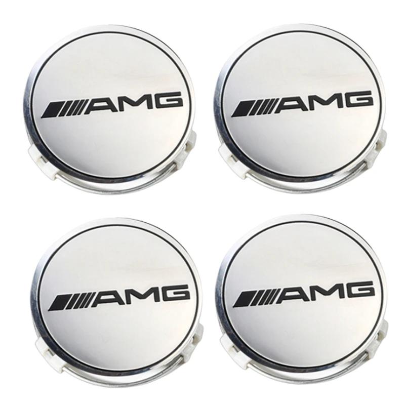 New 80% 4PCS 75mm for Mercedes benz AMG C E S GLE CLC Class W204 W203 W205 W124 W221 Car Wheel Center Cap Hub Covers Badge Acce