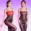 Sexy Spitze Transparent Öl Glänzend Bodysuits Damen Ultra Dünn Glänzend Offener Schritt Strumpfhosen Bodystockings Erotische Lingerie Jumpsuits