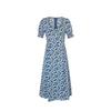 Seaside Vacation Dress Women's Summer New Square Collar Retro French Floral Tea Break Dress Star