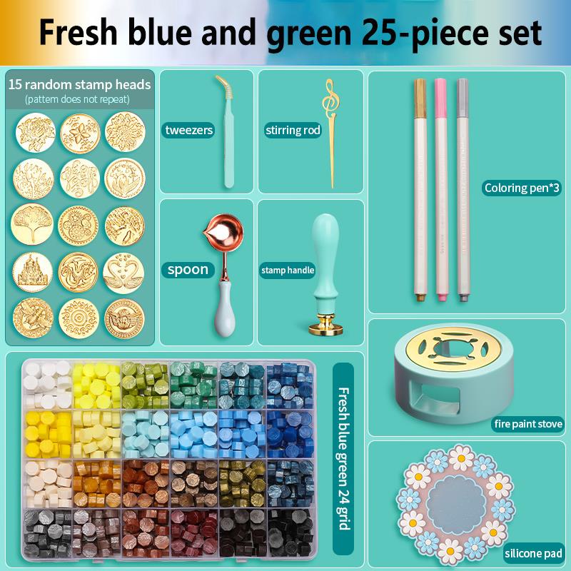 NEW Wax Seal Stamp Set Lacquered Stamp Sealing Wax Kit DIY Craft Supplies Scrapbooking Christmas Wedding Invitation Decoration