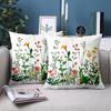 1 Pieces Floral Printed White Cushion Pillow Cover Set Polyester pillowcase, sofa decorative cushion cov Headboard Pillow