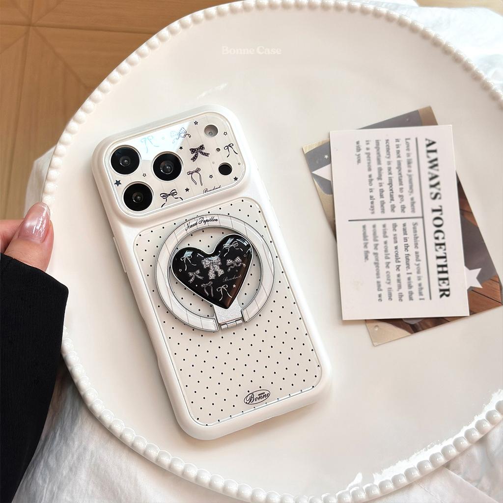 Suitable for iPhone 17 phone case, Apple 17 Pro Max full cover, 13 high-end polka dot, 15 French bow, 16 hard case