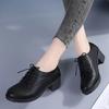 Schuhe Damen Frühling und Herbst Retro kleine Lederschuhe Damen Britischer Stil mittlerer Absatz professionelle einzelne Schuhe Vorstellungsgespräch schwarze Schuhe sind