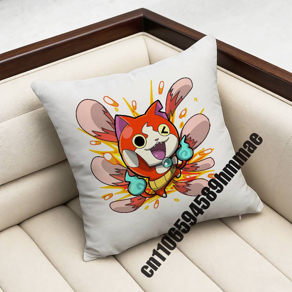 For Cute Cartoon J-Jibanyan Throw Pillow Case Sham 45X45Cm 40X40Cm Square Car Pillowcase Pad Cushion Cover