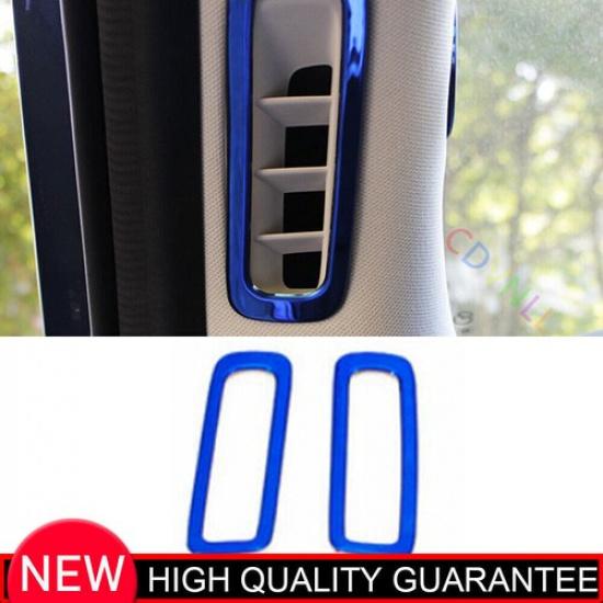 For Mazda CX-5 CX5 2017- Blue Titanium A Pillar Air Outlet Vent Cover Trim