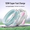 Crystal Ice Gradient 120W Super Fast Charging Cable, Compatible with PD27W for Huawei and Apple 15/16 Devices