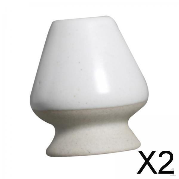 

2x Подставка для венчика матча Часен Держатель контейнера для матча Церемония для начинающих, Белый