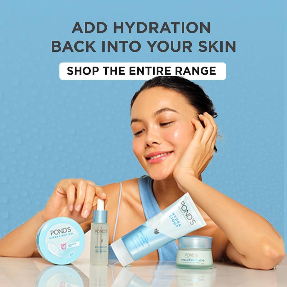 Pond's Hydra Light Hydrating Gel Face Wash With Hyaluronic Acid For Glowing Skin 100g Gentle Daily Cleanser For All Skin Types