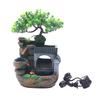 Tabletop Fountain Mini LED Waterfall Zen Meditation Desktop Resin Rockery Water Fountain Bonsai Home Decor Office Gifts