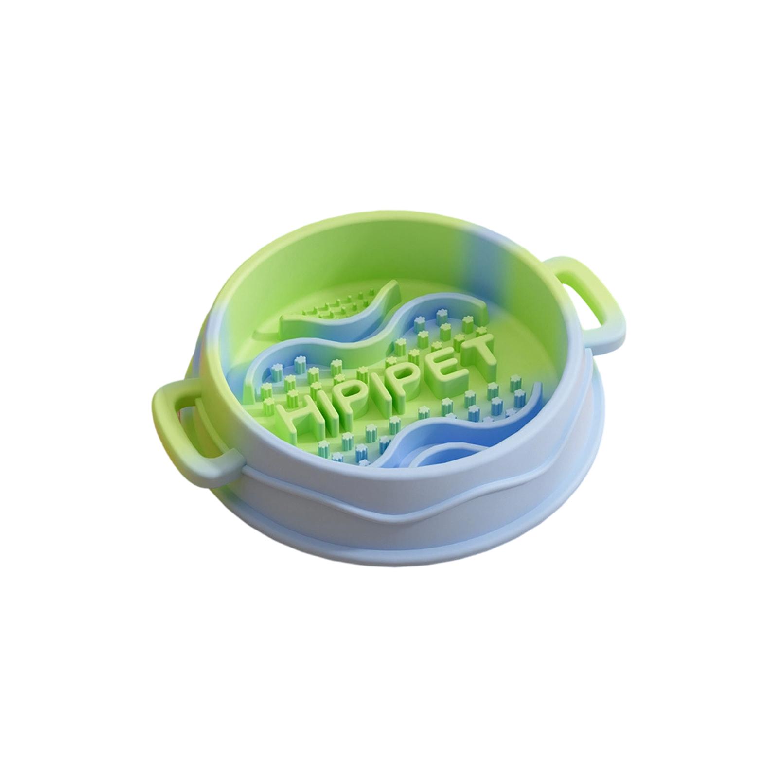 

Silicone Slow Feeder Dog Bowl With Handles - Non-, Healthy Eating For Small To Medium Dogs & Cats One Size зелёный