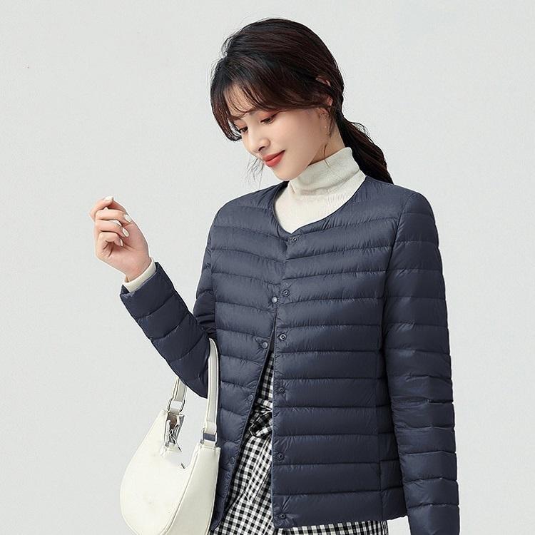 Leichte Daunenjacke für Herbst und Winter, Innenweste für Damen, kurzer Rundhalsausschnitt, große, warme Weste für Innen- und Außenbekleidung