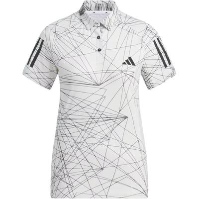 Aeroready Striped Pattern Printed Pullover Short Sleeve Polo Shirt Women Tops White IN6572