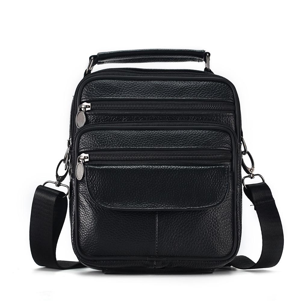 Casual Men's Genuine Leather Crossbody Shoulder Bag - Sporty, Trendy, Cowhide Backpack for Commuting