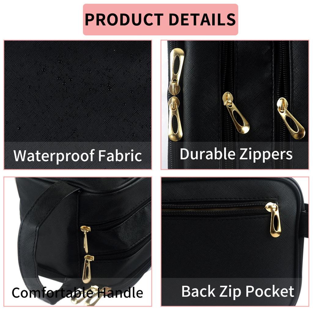 Multifunctional Toiletry Bag, Large Water Resistant Makeup Cosmetic Case Pouch Travel Organizer for
