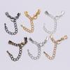 10pcs/lot Gold Cord End Caps Lobster Clasps Hook Extender Chain For Connectors Bracel DIY Jewelry Making  Accessories