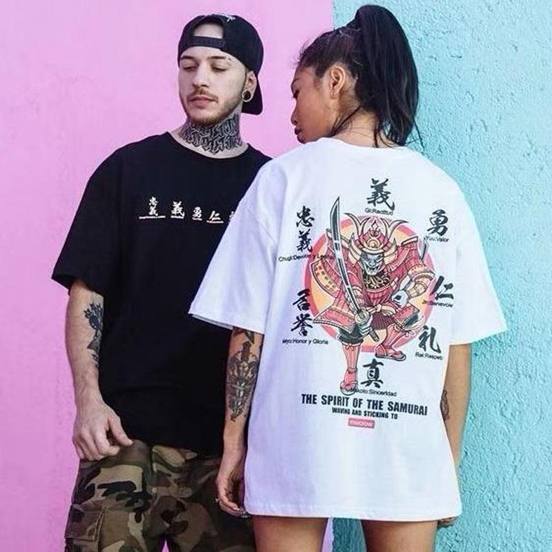 Letní pánské tričko Čínské Harajuku Trend Osobnost Trička Nadměrná Měkká Ležérní Topy Pár Košile do O s krátkým rukávem