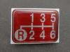 Tuningfan Shift Pattern Lower Left for Manual Transmission Emblem, Red, R, 6-Speed Vehicles, Ranger, Forward, Condor, Red, SPE-R603