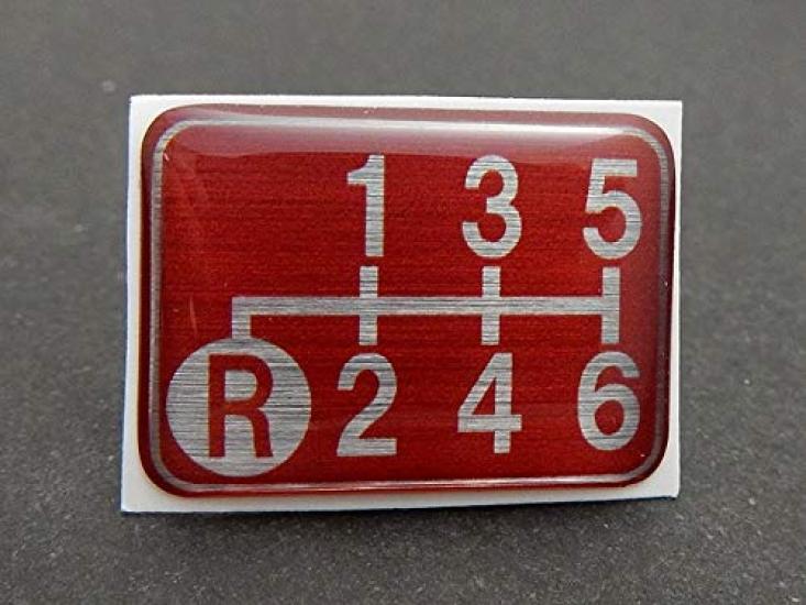 Tuningfan Shift Pattern Lower Left for Manual Transmission Emblem, Red, R, 6-Speed Vehicles, Ranger, Forward, Condor, Red, SPE-R603