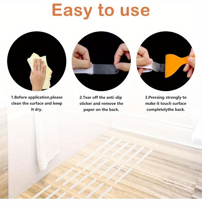 1/3 Pack Stair Steps Anti-slip Rubber Bathroom Bathtub Transparent Non-slip Stickers with Bathroom Shower Anti-slip Strip