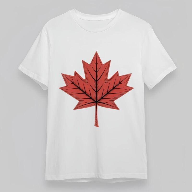 

Women s Soft All-Season Classic T-Shirt Bold Red Maple Leaf Graphic Oversize Tee 4XL