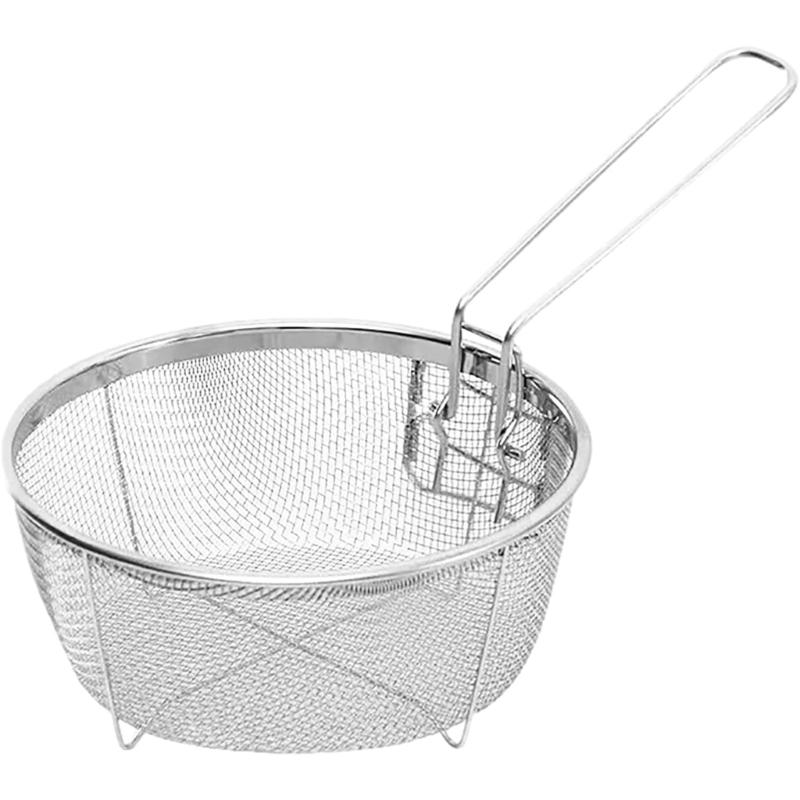 

Filter Basket Frying Basket Cooking Tool Stainless Steel Texture Round Basket Cooking Accessory Deep Fryers Strainers 23cm